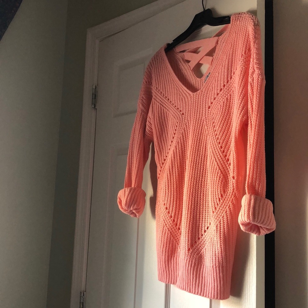 | Charlotte Russe | Pink cross back sweater